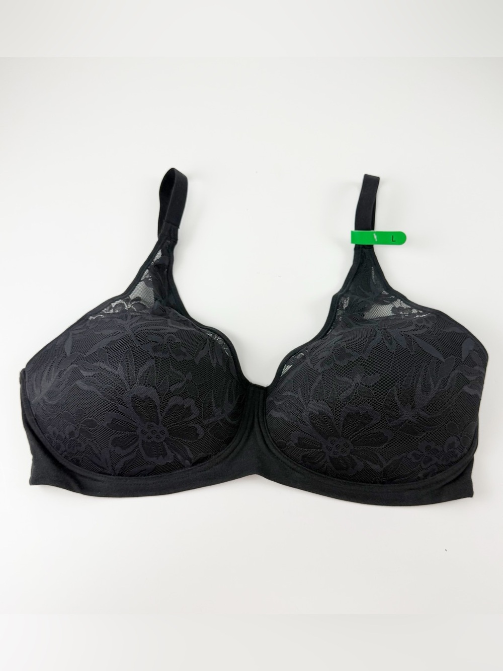 Bali Bra Large Black Breathe Wireless T-Shirt Bra NWT 7594